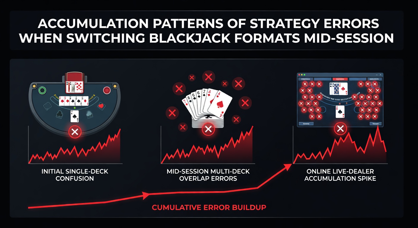 Diagram showing accumulation of strategy errors in blackjack formats