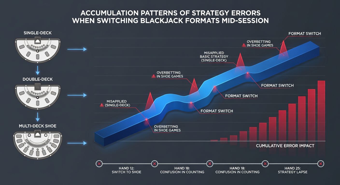 Chart illustrating error accumulation patterns during mid-session format switches