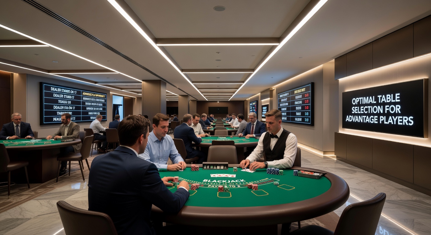 Detailansicht eines Blackjack-Tisches in einer architektonisch optimierten Casino-Umgebung mit Fokus auf Spielerpositionen