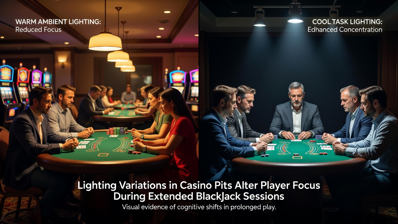 Nahaufnahme eines Blackjack-Tisches mit Schatten und Lichtreflexionen auf den Karten