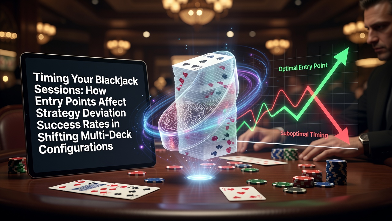 Blackjack-Tisch mit Karten und Chips während einer Multi-Deck-Session